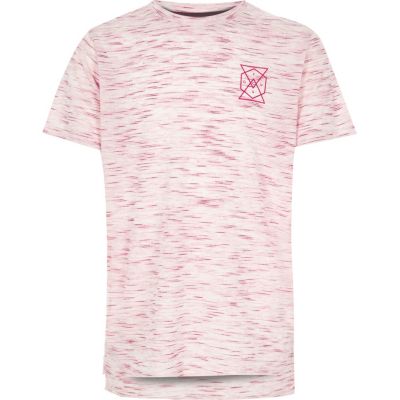 Boys pink chest print t-shirt